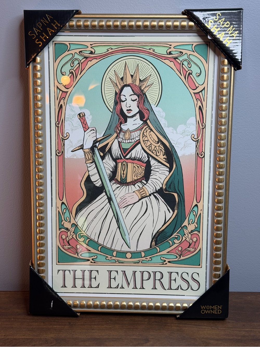 Regal Sapna Shah “The Empress” Tarot-inspired artwork – 18” x 12”